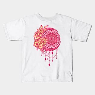 Mandala moon flower Kids T-Shirt